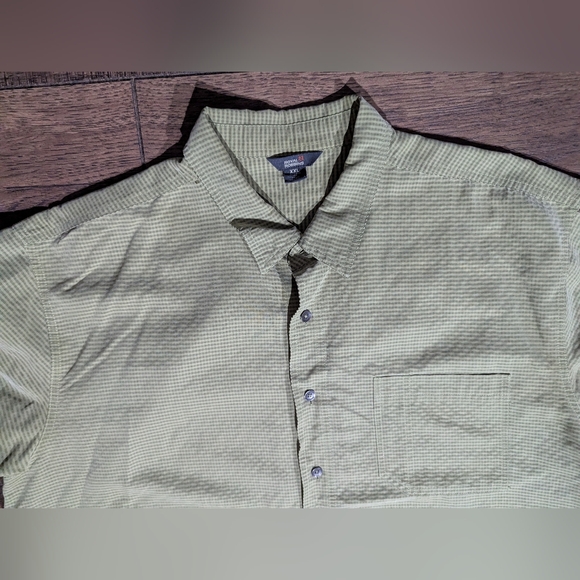 Royal Robbins Button Up Rayon Blend Shirt Mens XXL Relaxed Fit Sage Green Plaid - Picture 3 of 14